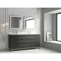 Luxury Wooden Double Sink Mirror Bathroom Vanity Cabinets